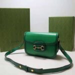 Gucci Women Gucci Horsebit 1955 Small Shoulder Bag Bright Green Leather – Bild 3