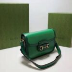 Gucci Women Gucci Horsebit 1955 Small Shoulder Bag Bright Green Leather – Bild 5