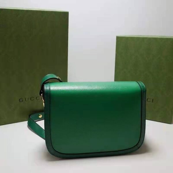 Gucci Women Gucci Horsebit 1955 Small Shoulder Bag Bright Green Leather (11)
