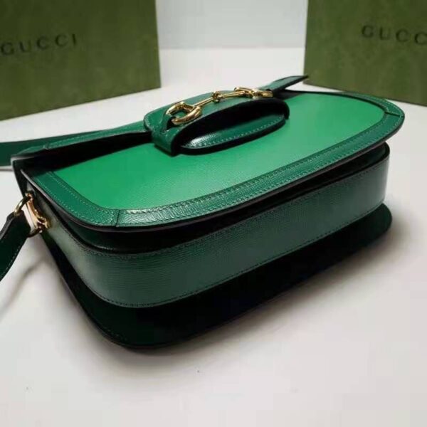 Gucci Women Gucci Horsebit 1955 Small Shoulder Bag Bright Green Leather (2)