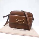 Gucci Women Gucci Horsebit 1955 Small Shoulder Bag Brown Textured Leather – Bild 3