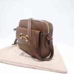 Gucci Women Gucci Horsebit 1955 Small Shoulder Bag Brown Textured Leather – Bild 7