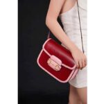 Gucci Women Gucci Horsebit 1955 Small Shoulder Bag Dark Red Leather - Imagen 14