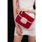 Gucci Women Gucci Horsebit 1955 Small Shoulder Bag Dark Red Leather - Imagen 13