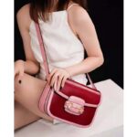 Gucci Women Gucci Horsebit 1955 Small Shoulder Bag Dark Red Leather - Imagen 16