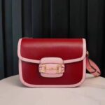 Gucci Women Gucci Horsebit 1955 Small Shoulder Bag Dark Red Leather - Imagen 2