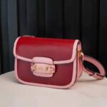 Gucci Women Gucci Horsebit 1955 Small Shoulder Bag Dark Red Leather - Imagen 3