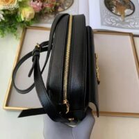 Gucci Women Gucci Horsebit 1955 Small Shoulder Bag Black Textured Leather