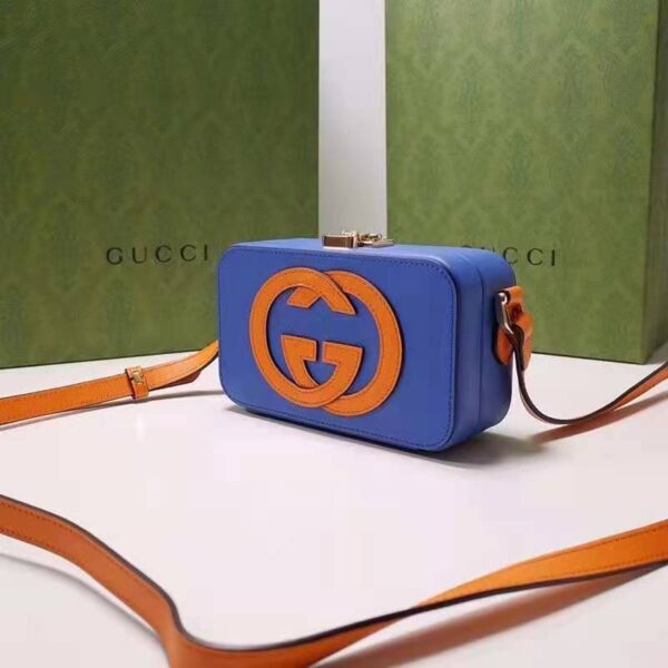 Gucci Women Interlocking G Mini Bag Blue and Orange Leather Interlocking G (2)
