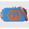 Gucci Women Interlocking G Mini Bag Blue and Orange Leather Interlocking G
