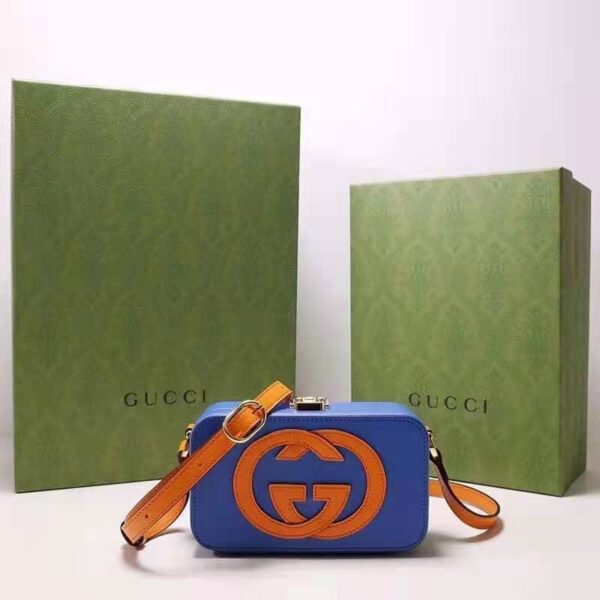 Gucci Women Interlocking G Mini Bag Blue and Orange Leather Interlocking G (5)