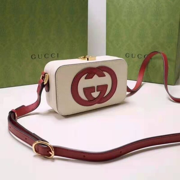 Gucci Women Interlocking G Mini Bag White and Red Leather Interlocking G (4)