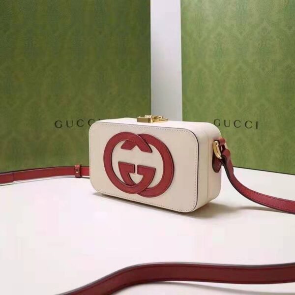 Gucci Women Interlocking G Mini Bag White and Red Leather Interlocking G (5)