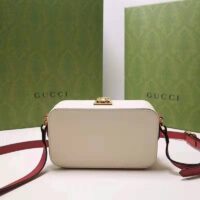 Gucci Women Interlocking G Mini Bag White and Red Leather Interlocking G