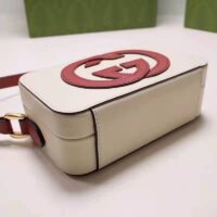 Gucci Women Interlocking G Mini Bag White and Red Leather Interlocking G