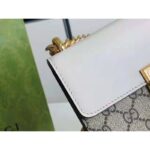 Gucci Women Padlock Small Shoulder Bag White Beige and Ebony GG Supreme Canvas - Image 11