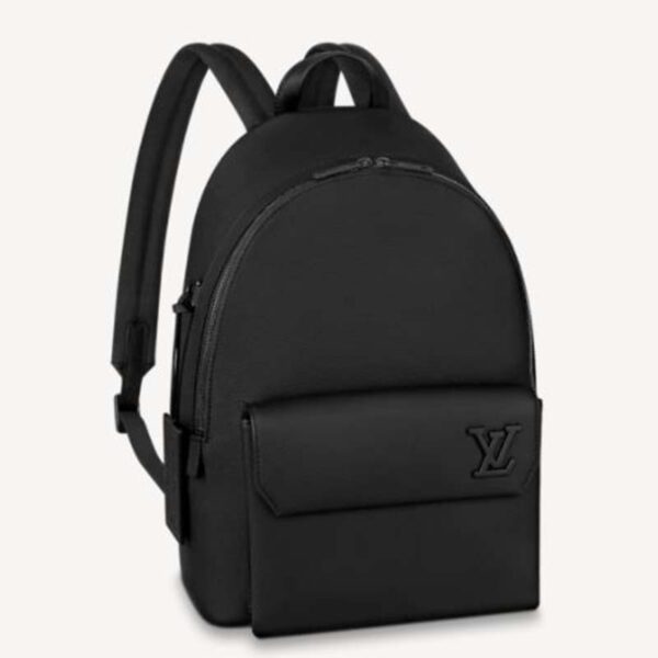 Louis Vuitton LV Unisex Aerogram Backpack Black Grained Calf Cowhide Leather (1)