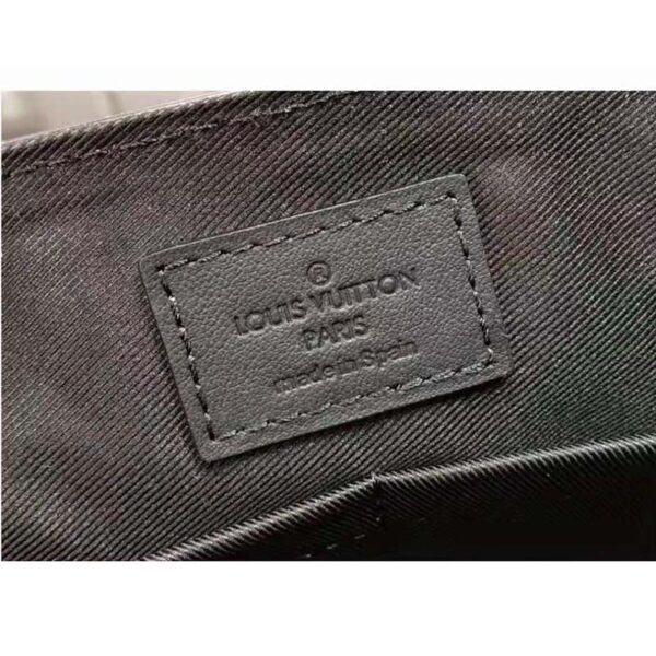 Louis Vuitton LV Unisex Aerogram Messenger Black Grained Calf Cowhide Leather (9)