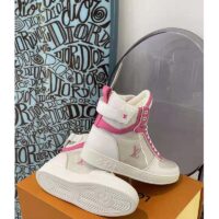 Louis Vuitton LV Unisex Boombox Sneaker Boot Fuchsia Mix of Materials Rubber Outsole