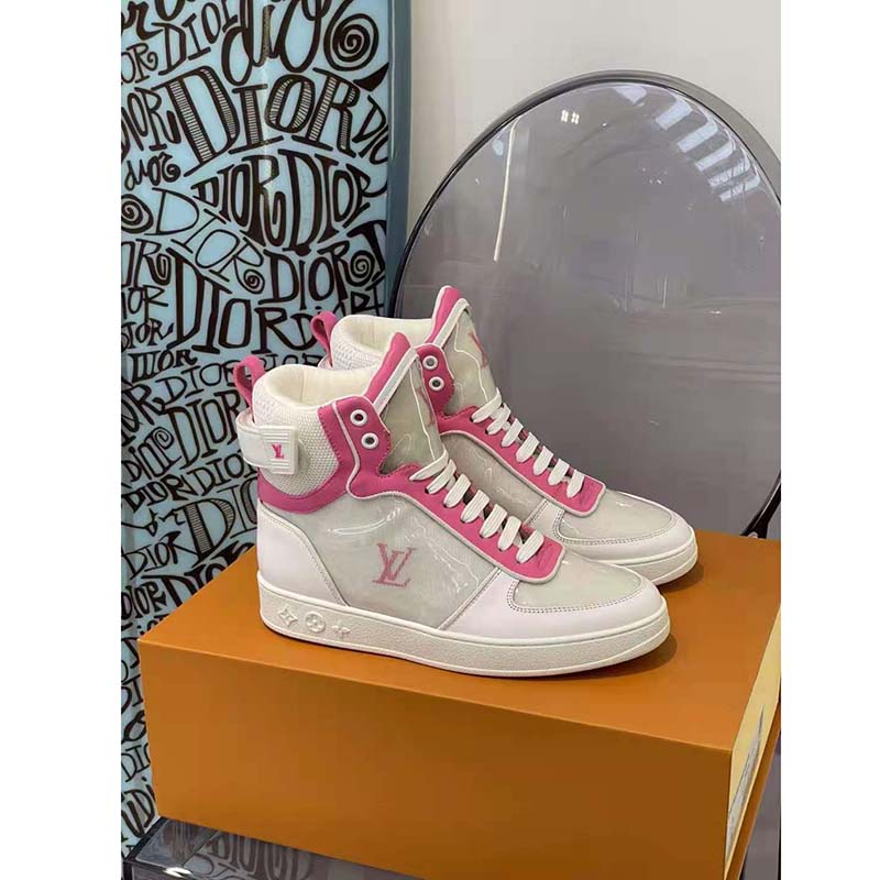 (WMNS) LOUIS VUITTON LV Boombox High-top Sport Shoes Pink/White 1A87QX