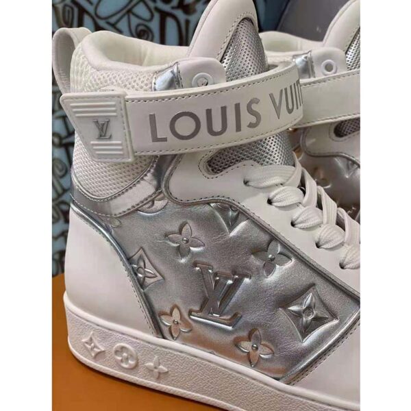 Louis Vuitton LV Unisex Boombox Sneaker Boot Silver Mix of Materials Adjustable Velcro Strap (10)