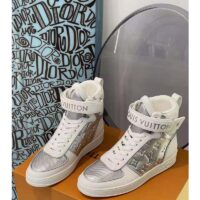 Louis Vuitton LV Unisex Boombox Sneaker Boot Silver Mix of Materials Adjustable Velcro Strap