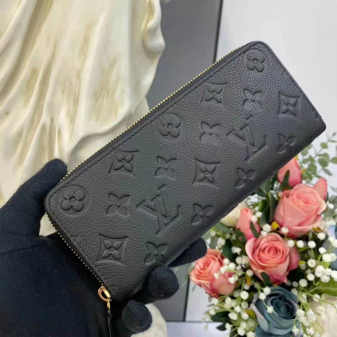 Louis Vuitton LV Unisex Clémence Wallet Black Monogram Empreinte