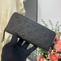 Louis Vuitton LV Unisex Clémence Wallet Black Monogram Empreinte Embossed Supple Grained Cowhide