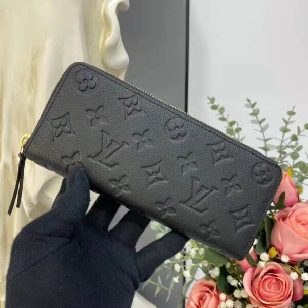 Louis Vuitton LV Unisex Clémence Wallet Black Monogram Empreinte Embossed Supple Grained Cowhide (2)