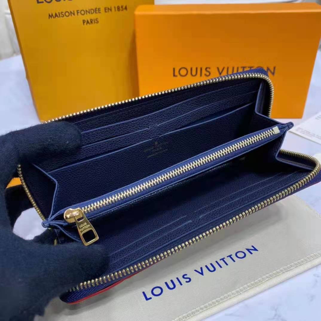 M63920 Louis Vuitton 2019 Monogram Empreinte Clémence Wallet-Marine Rouge