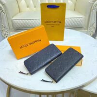 Louis Vuitton LV Unisex Clémence Wallet Black Monogram Empreinte Embossed Supple Grained Cowhide