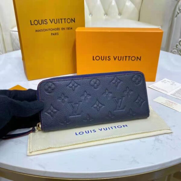 Louis Vuitton LV Unisex Clémence Wallet Marine Rouge Monogram Empreinte Embossed Supple Grained Cowhide (6)