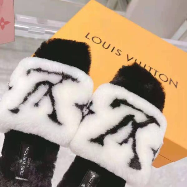 Louis Vuitton LV Unisex Fay Flat Mule Mink Leather Outsole LV Initials Monogram Flowers (9)