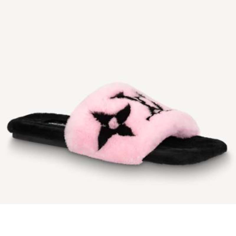 Mink Flats Louis Vuitton Pink Size 37.5 Eu In Mink