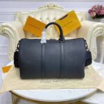 Louis Vuitton LV Unisex Keepall Bandouliere 40 Black Cowhide Leather – Image 3