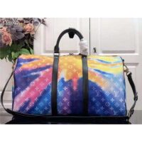 Louis Vuitton LV Unisex Keepall Bandoulière 50 Monogram Sunset Coated Canvas