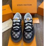 Louis Vuitton LV Unisex LV Ollie Sneaker Black Damier Canvas and Suede Calf Leather - Image 4