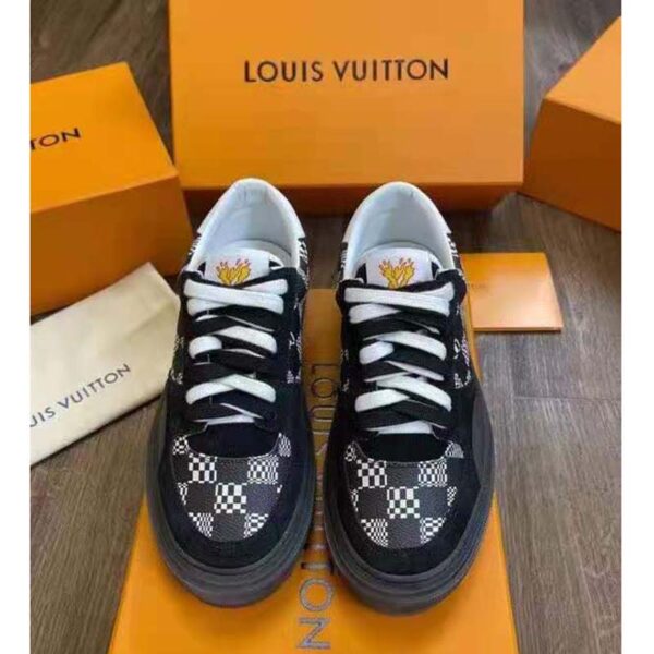 Louis Vuitton LV Unisex LV Ollie Sneaker Black Damier Canvas and Suede Calf Leather (3)