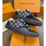 Louis Vuitton LV Unisex LV Ollie Sneaker Black Damier Canvas and Suede Calf Leather - Image 2