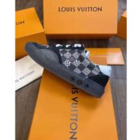 Louis Vuitton LV Unisex LV Ollie Sneaker Black Damier Canvas and Suede Calf Leather