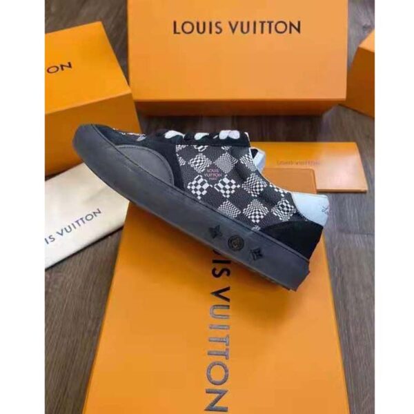 Louis Vuitton LV Unisex LV Ollie Sneaker Black Damier Canvas and Suede Calf Leather (6)