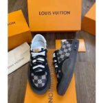 Louis Vuitton LV Unisex LV Ollie Sneaker Black Damier Canvas and Suede Calf Leather - Image 5