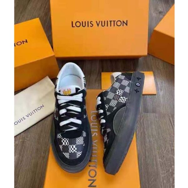 Louis Vuitton LV Unisex LV Ollie Sneaker Black Damier Canvas and Suede Calf Leather (8)