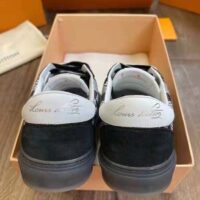 Louis Vuitton LV Unisex LV Ollie Sneaker Black Damier Canvas and Suede Calf Leather