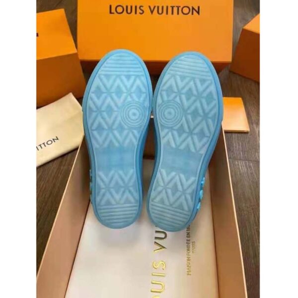 Louis Vuitton LV Unisex LV Ollie Sneaker Blue Textile and Suede Calf Leather (1)