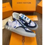 Louis Vuitton LV Unisex LV Ollie Sneaker Blue Watercolor Monogram Canvas Suede Calf Leather - Image 3