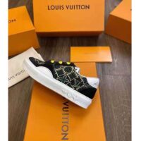 Louis Vuitton LV Unisex LV Ollie Sneaker Green Textile Double Laces with Vuitton Signature
