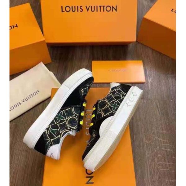 Louis Vuitton LV Unisex LV Ollie Sneaker Green Textile Double Laces with Vuitton Signature (6)