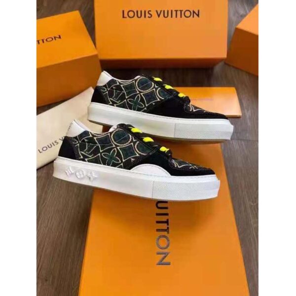 Louis Vuitton LV Unisex LV Ollie Sneaker Green Textile Double Laces with Vuitton Signature (8)