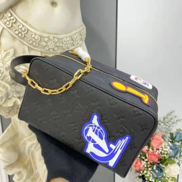 Louis Vuitton LV Unisex LV x NBA Cloakroom Dopp Kit Black Cowhide Leather (2)